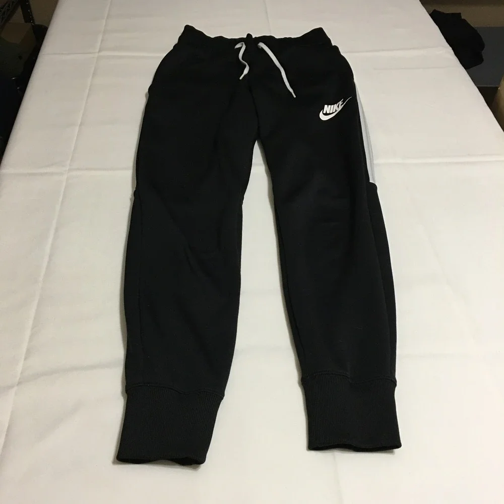 Nike Joggers Mens Small Black White Stripe Athletic Sweatpants